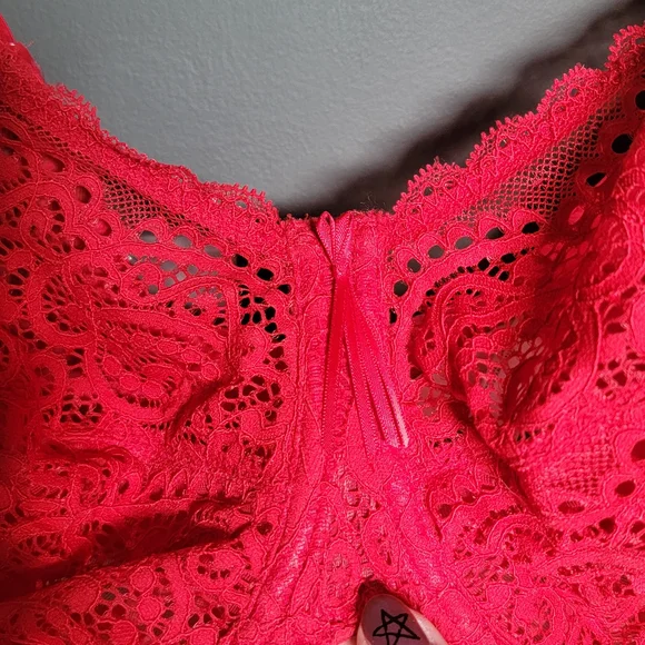Red Lace Bra - Picture 2 of 4
